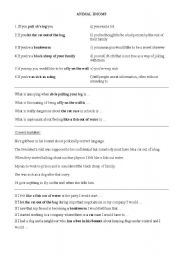 English Worksheet: Animal idioms - exercises