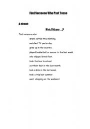 English Worksheet: Finding someone who...
