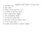 English worksheet: word order