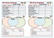 English Worksheet: Pair Work -Future Tense with Will