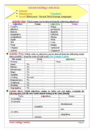 English Worksheet: Holidays activities