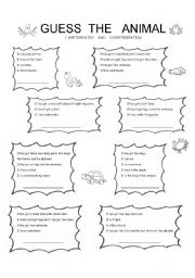 English Worksheet: guess the animal