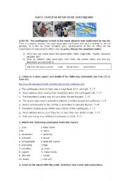 English Worksheet: NEWS REPORTS: EARTHQUAKE IN HAITI