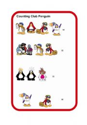 English worksheet: Counting up to 5 - Club Penguin