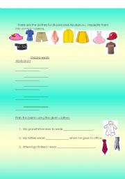 English worksheet: clothes