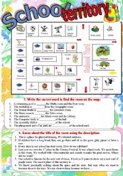 English Worksheet: School territory page 1