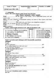 English Worksheet: suplementary material