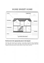 English Worksheet: Home sweet home