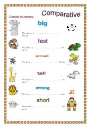 English Worksheet: Comparative