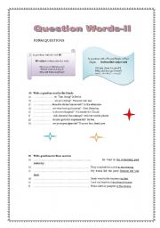 English worksheet: Questions Words-part II