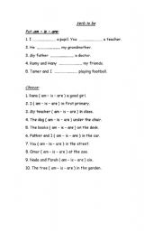 English Worksheet: verb to be