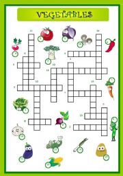 English Worksheet: vegetables