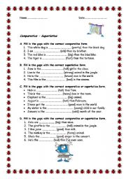 English Worksheet: Comparative-Superlative