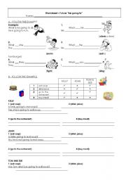 English Worksheet: Going to future