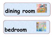 English Worksheet: Flashcards of the room in a house