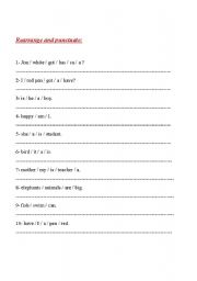 English Worksheet: rearrange