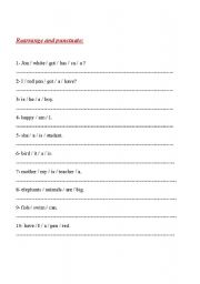 English worksheet: rearrange