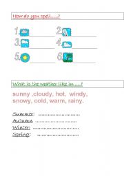 English worksheet: What is the weather like?
