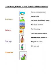 English worksheet: The seasons