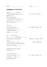 English worksheet: THE REASON