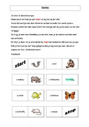 English worksheet: animals domino