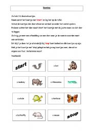 English Worksheet: animals domino