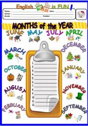 English Worksheet: Months of the year 1