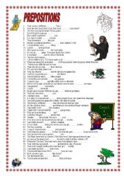 English Worksheet: Dependent Prepositions 56 sentences