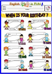 WHEN IS YOUR BIRTHDAY ? -MONTHS -