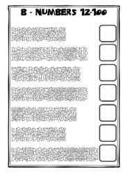 English Worksheet: No 2/2 Hidden words - Secret text - numbers 12-100 + key