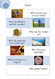 English worksheet: Guess who, game