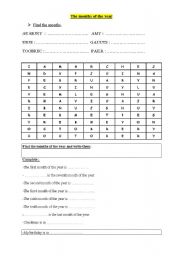 English Worksheet: The months