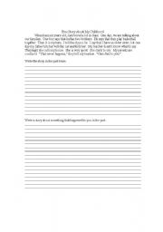 English Worksheet: Past Simple Story