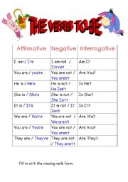 English Worksheet: verb to be