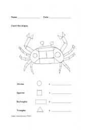 English Worksheet: Crab shapes
