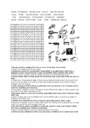 English worksheet: What can you find in your bathroom?  ( typical objects)