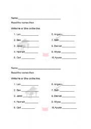 English worksheet: Boy and Girl thing