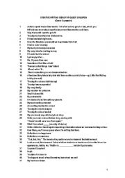 English Worksheet: List of Creative Writing topics for Juniors - 4 pages