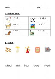 English Worksheet: The Little Red Hen- Story (part 1)