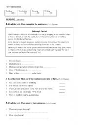 English Worksheet: september 1eso exam