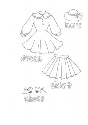 English worksheet: clothes for girls