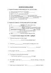 English worksheet: REVIEW OF VERBAL TENSES