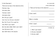 English worksheet: In the Classroom