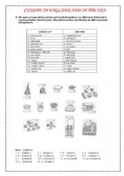 English Worksheet: English & American cuisines II