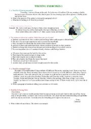 English worksheet: Various Writing Exercise 1