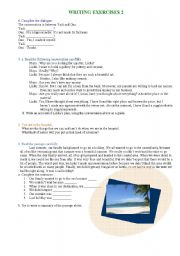 English worksheet: Various Writing Exercise 2