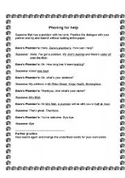 English Worksheet: Telephone Dialogue / Role Play