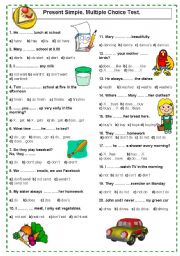 Present Simple (use of -s, do, does). Multi Choice