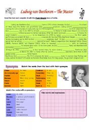 English Worksheet: Past Simple - Ludwig van Beethoven