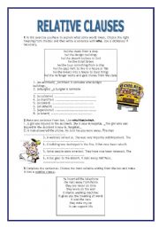 English Worksheet: RELATIVE CLAUSES - 8 pages